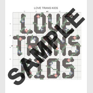 Love Trans Kids Cross Stitch Pattern PDF image 3