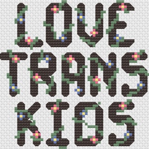 Love Trans Kids Cross Stitch Pattern PDF image 1