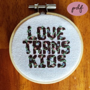 Love Trans Kids Cross Stitch Pattern PDF image 2