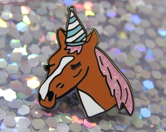 SPARKLE HORSE Pin- Horse Badge - Enamel Pin - Lapel Pin Unicorn Pin Unicorn badge horse gift pink birthday Christmas gift stocking stuffer