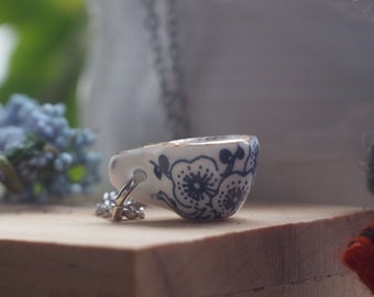 Ceramic TEACUP NECKLACE - mini teacup tea lover tea gift dainty jewellery dainty necklace cottagecore alice in wonderland mug necklace