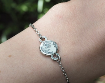 SPARKLE MOON BRACELET - Full Moon bracelet Moon jewellery stainless steel bracelet minimalist bracelet astrology bracelet moon gift