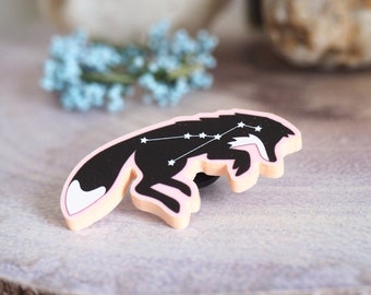 Fox Constellation acrylic pin - fox pin fox gift fox constellation pin fox badge acrylic badge Vulpecula fox