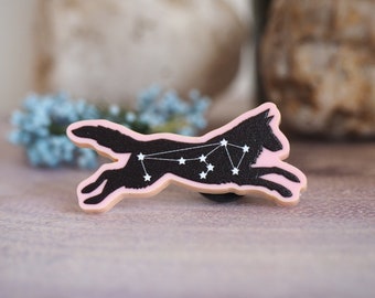 Wolf Constellation acrylic pin - wolf pin wolf gift wolf gift constellation pin wolf badge acrylic badge Lupus wolf