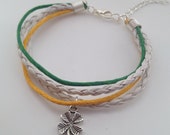 Good Luck bracelet - Ireland bracelet clover bracelet Bohemian Bracelet - Celtic bracelet - irish bracelet - boho bracelet