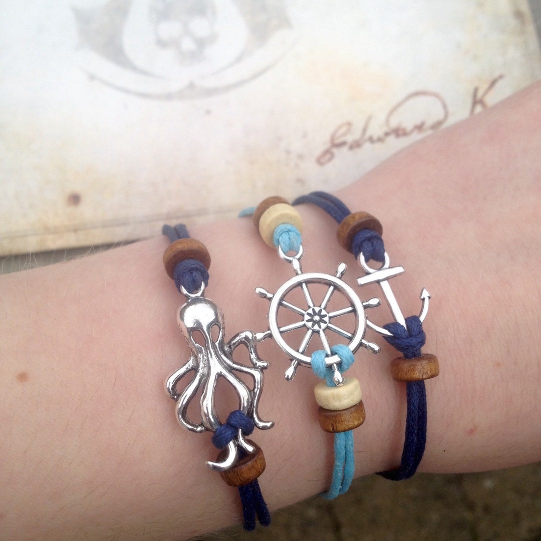 Pulseras Náuticas Pulsera pirata pulsera de pulpo pulsera de ancla