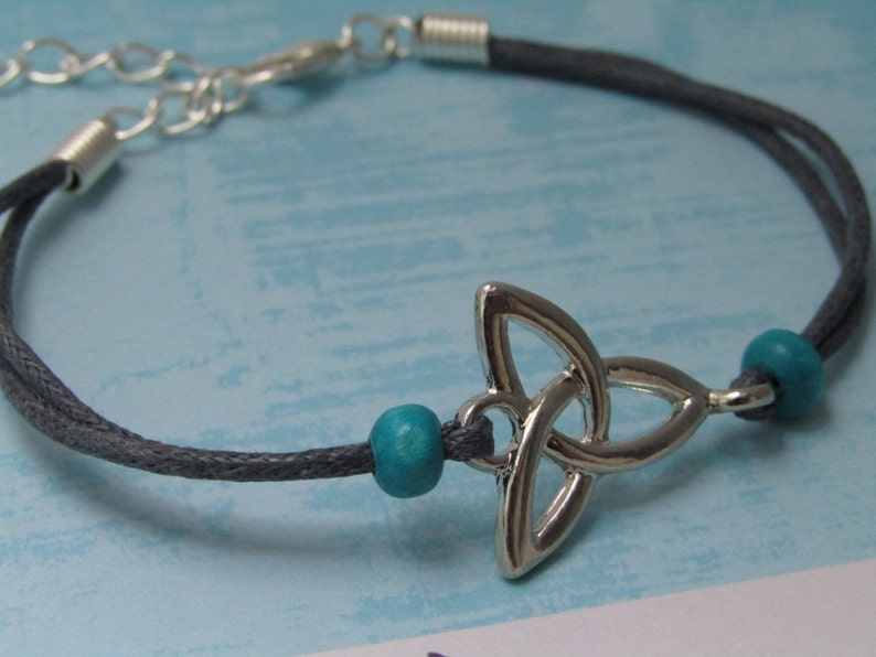 cord bracelet boho bracelet Celtic Knot bracelet Viking Bracelet Trinity Knot bracelet Triquetra bracelet Celtic bracelet