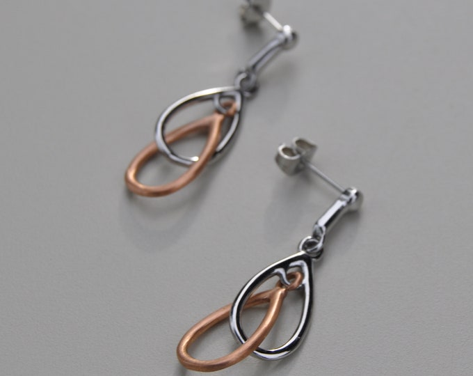 pink gold plated Stainless steel earrings