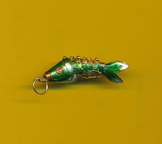 Pendentif Poisson Articulé Argent émaillé – Début 20ème Siècle – Bijou Ancien Et Unique – Occasion – Style émaillé