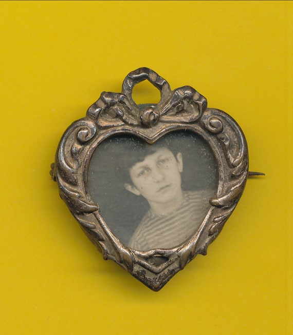 Pendentif Ancien Porte-photo En Métal Argenté - Médaille Ronde Vintage - Occasion