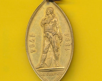 Ancienne et rare médaille en bronze  représentant Grégoire Joseph Chapuis Verviers 1894 (ref 4266)