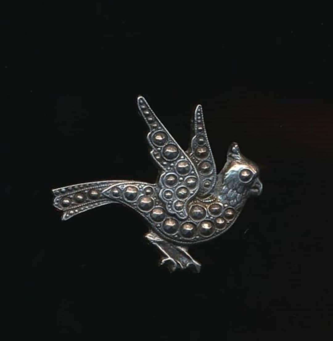 Antique Sterling Silver Pin Brooch Representing a Bird - Parrot ( 5959 ...