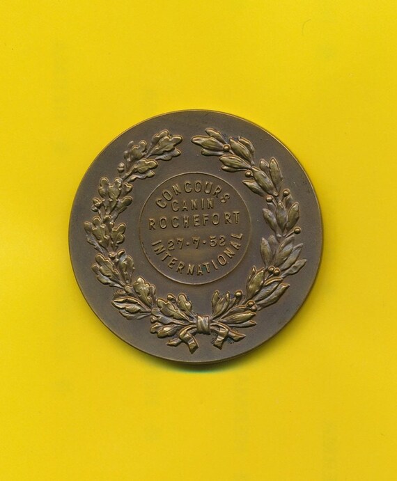 Médaille Rare 1er Prix – Exposition Société Canine De L'Est 1936, Bronze, Superbe état