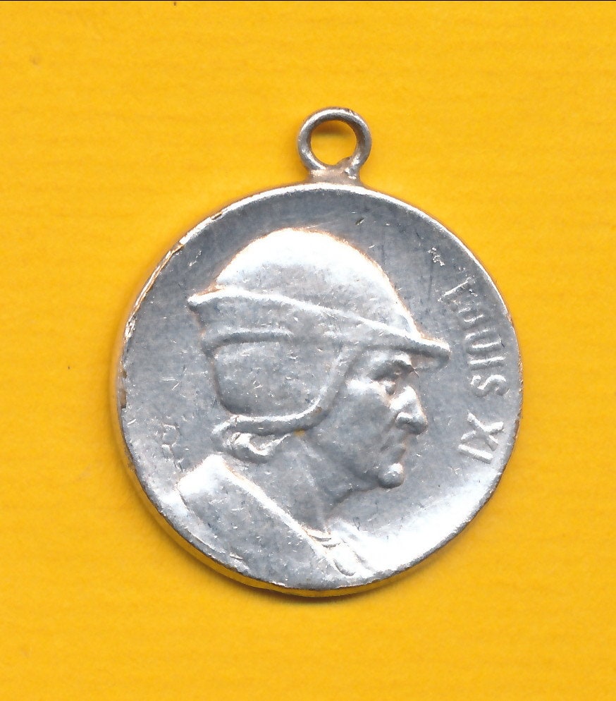 Pendentif Ancien Louis IX Ou Louis XI - Métal Argenté, 20,66 G
