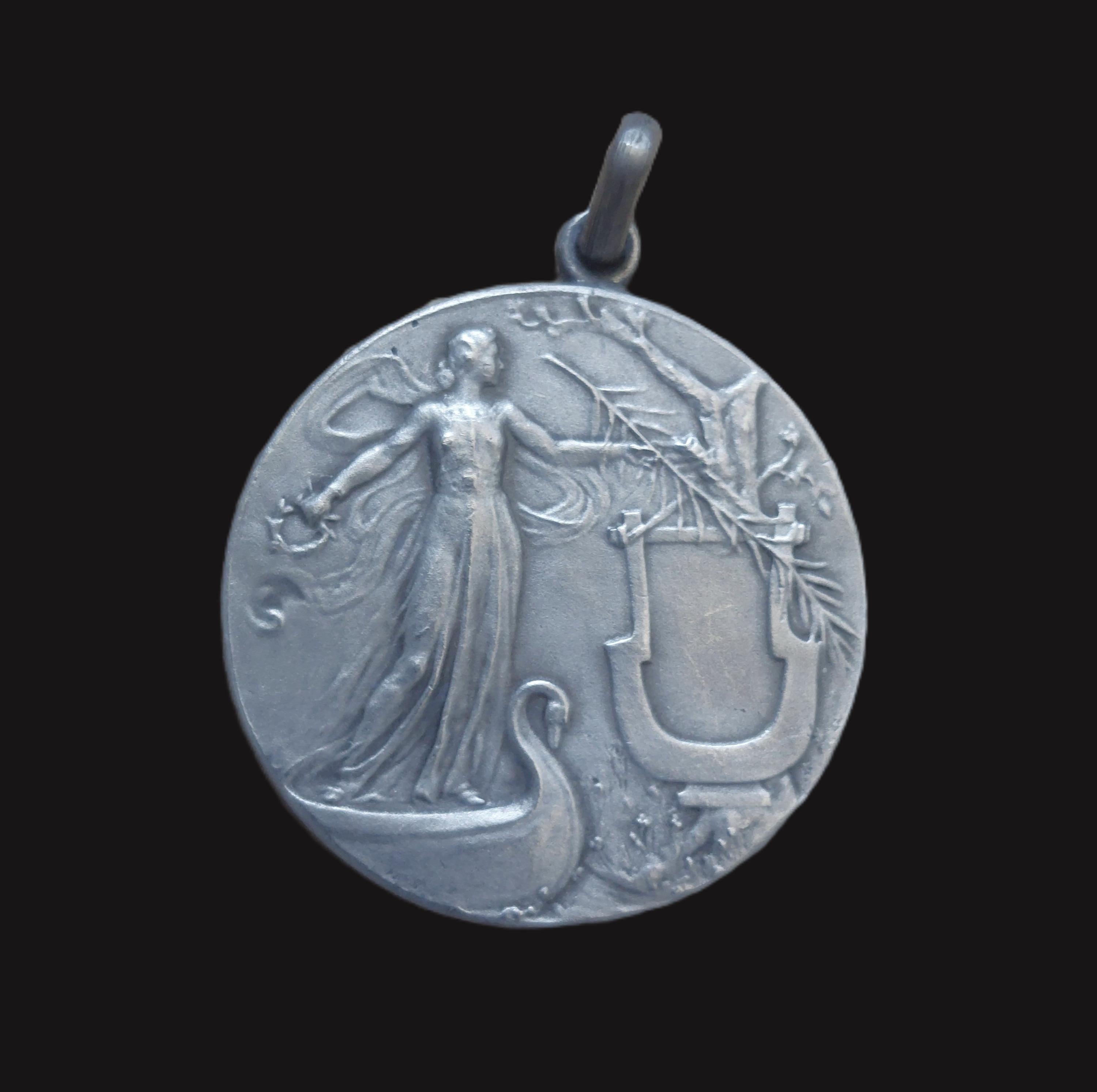 Antique Swim Medal Silver - Etsy