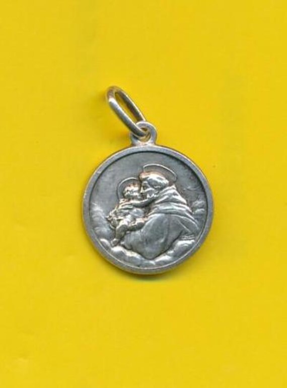 Médaillon Pendentif Saint Antoine En Argent 925 - Relief Détaillé - Occasion - Unisexe
