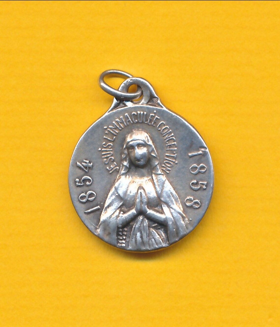 Vintage Sterling Silver Charm Religious Medal Portrait of Mary - Our ...