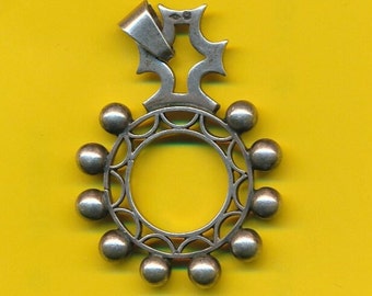 Vintage sterling zilveren religieuze kruis hanger dizainier rozenkrans scout rozenkrans vinger rozenkrans (ref 5135)