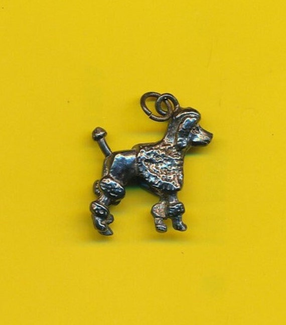 Pendentif Ancien Caniche En Argent Massif 925 - Bijou Vintage - Occasion