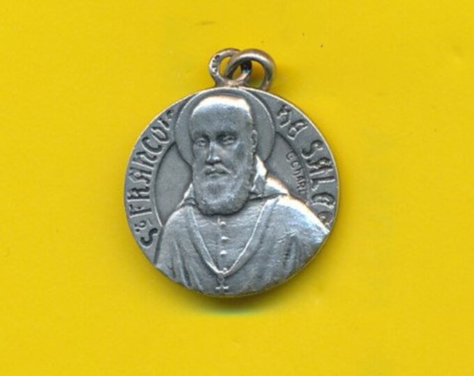 Antique Sterling Silver Charm Religious Medal Pendant St Francis of ...