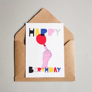 Postkarte Happy Birthday Karte Lustige Dekoration Digitaldruck Aktiv