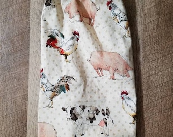 Bauernhof Thema Einkaufstütenhalter - Plastiktütenhalter - Taschenspender- Plastiktütenspender-Einkaufstütenspender-Schwein-Hahn-Kuh