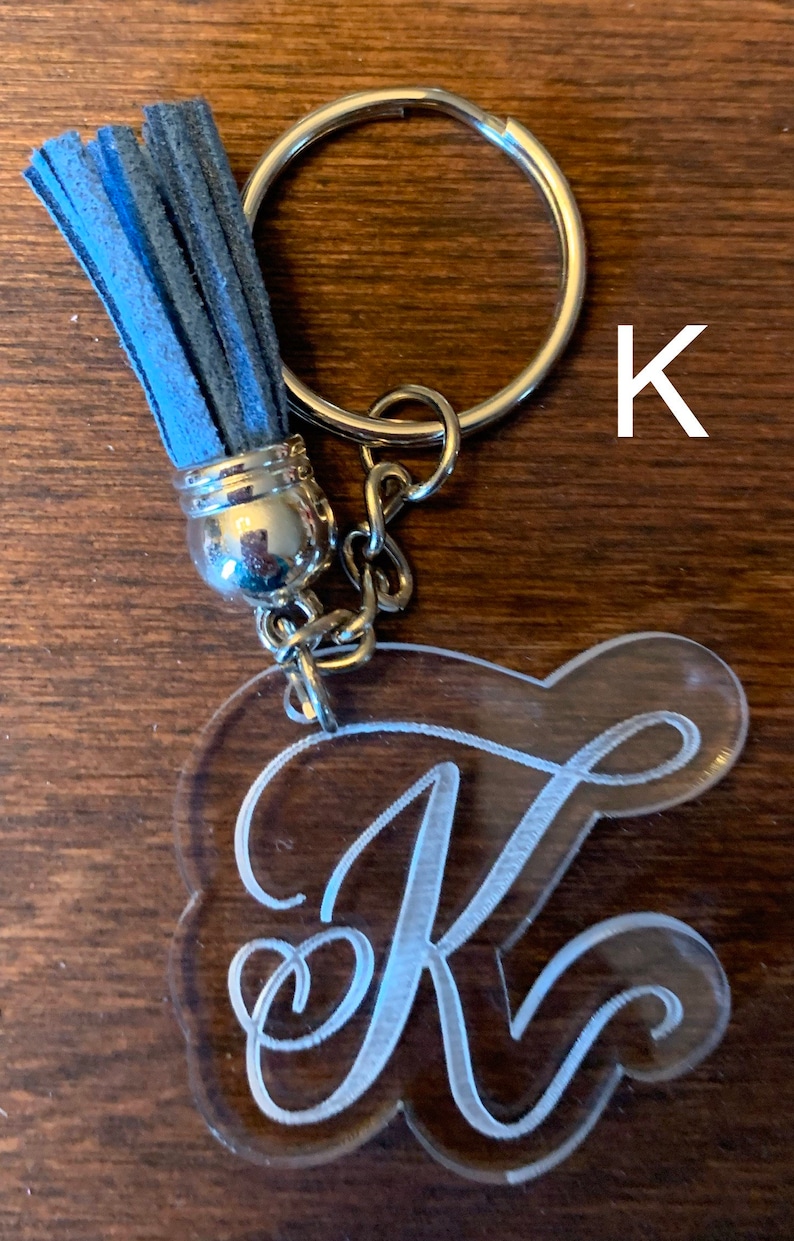 Keychain, Personalized Keychain, Acrylic Keychain, Initial Keychain ...