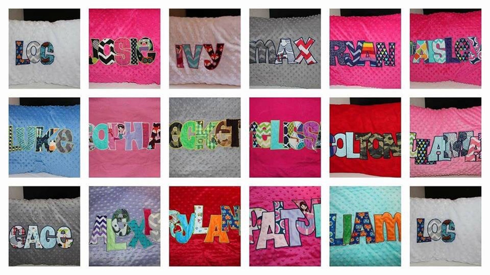 Personalized Embroidered Applique Pillowcase. Minky Flannel Etsy