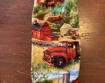 Tema de la granja- Camión rojo- Soporte de bolsa de comestibles - Soporte de bolsa de plástico - Dispensador de bolsas- Dispensador de bolsas de plástico-Dispensador de bolsas de comestibles