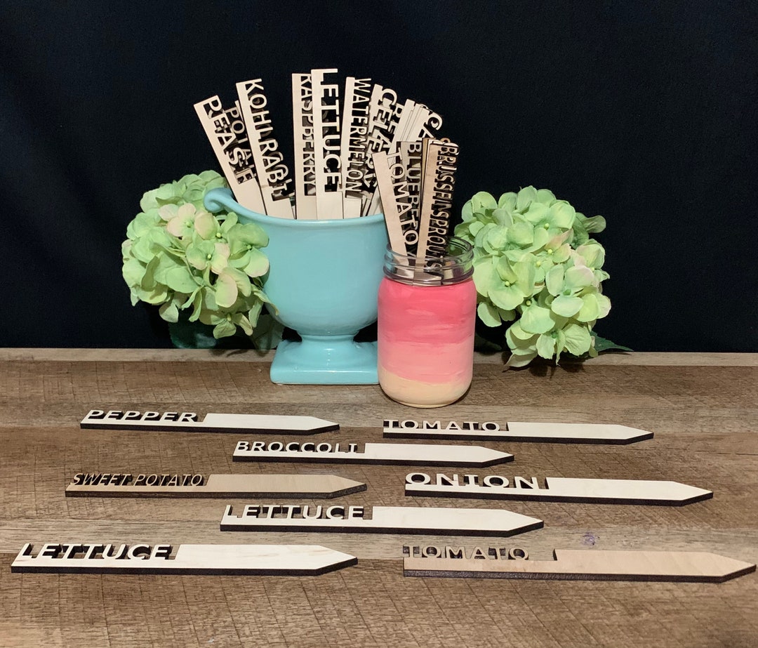 Wood Garden Stakes-garden Vegetable Markers-herb Plant Flower Markers ...