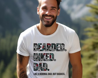 Bearded Inked Dad T-Shirt, Geschenk zum Vatertag