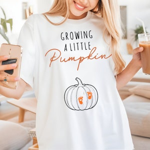 Growing A Little Pumpkin Shirt, Fall Maternity Shirt, Thanksgiving Shirt, Fall Pregnancy Announcement Tee, Pregnancy Baby Reveal Tshirt