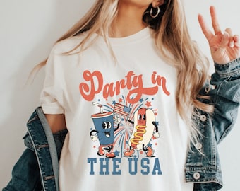 Camiseta gráfica retro del 4 de julio, camiseta patriótica con colores cómodos