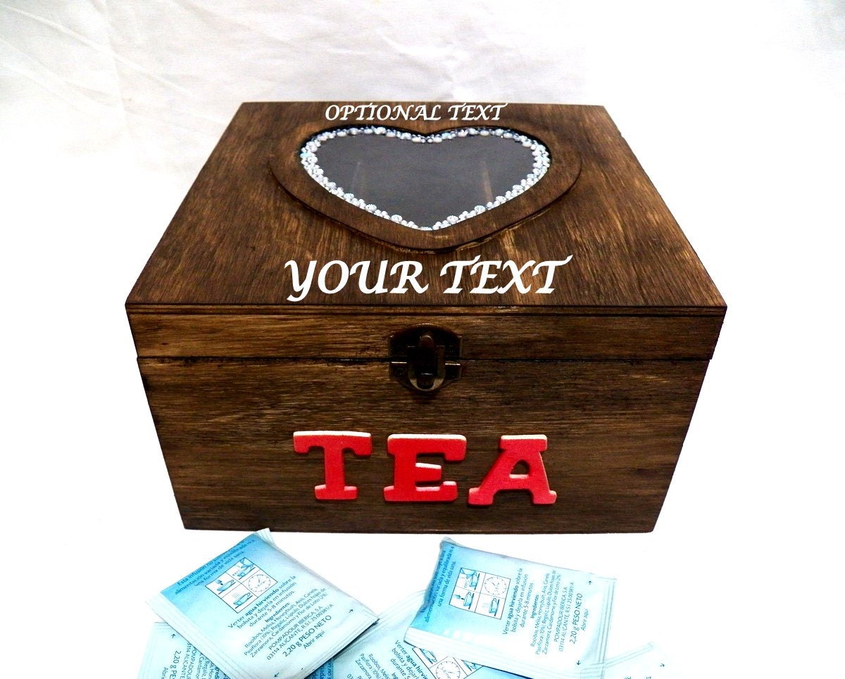 Caja de té de madera con divisores caja té compartimentos | Etsy