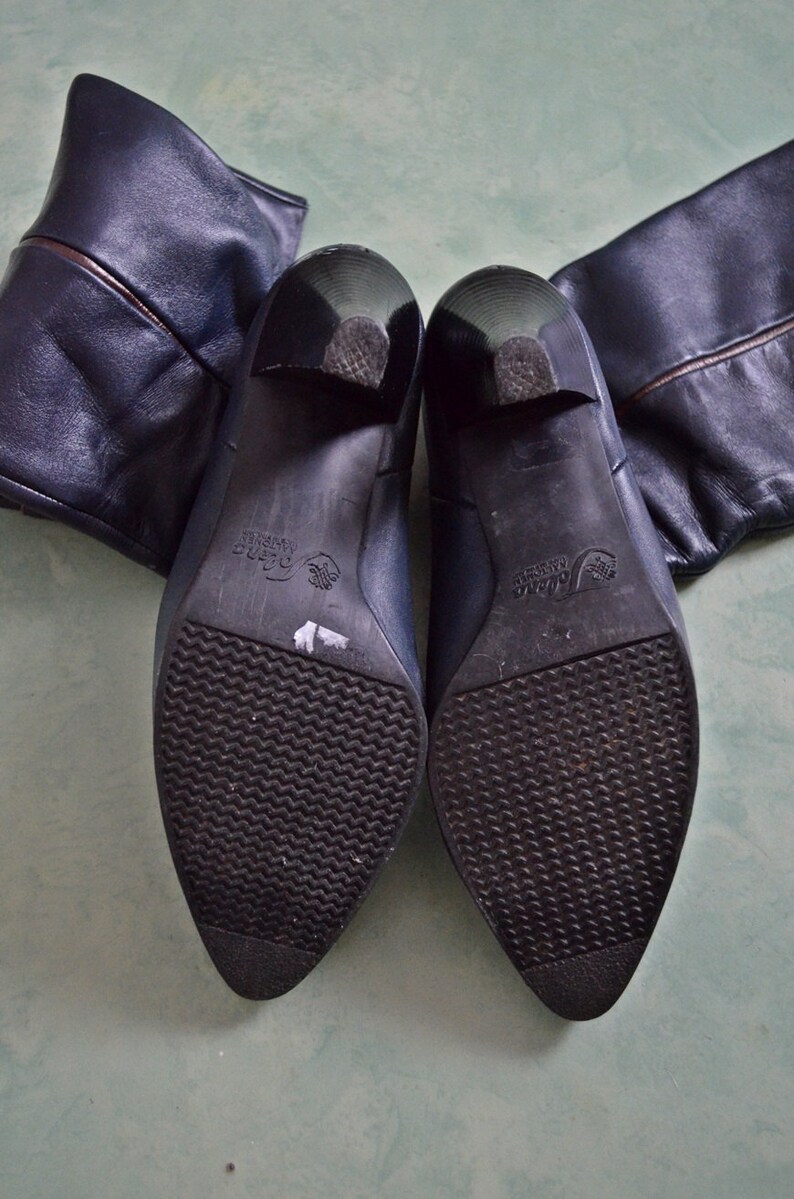 navy leather boots womens