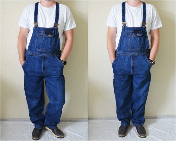 mens blue denim overalls