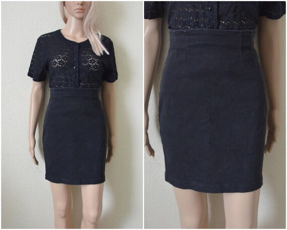 black denim pencil skirt uk