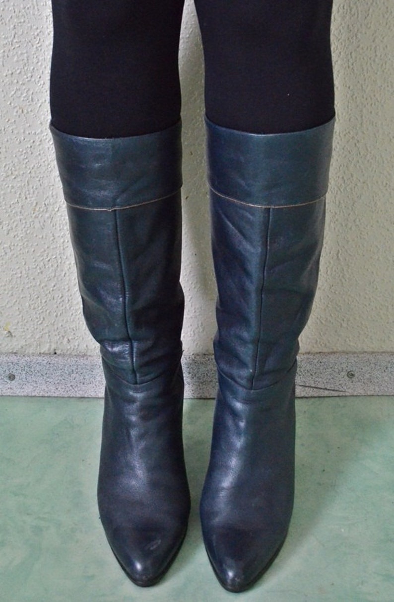 navy long boots ladies