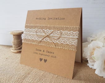 Shabby Chic Wedding Invitation Etsy