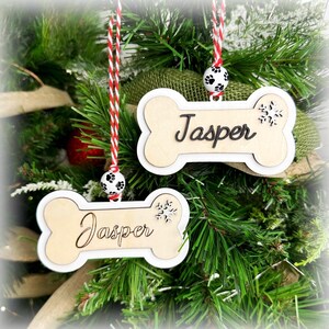 Personalized dog bone wood ornament first dogs Christmas Dog gifts Christmas Tree Ornament