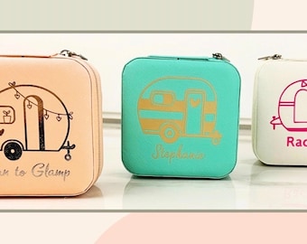 Personalized Camper Jewelry Box: RV Glamping Travel Organizer