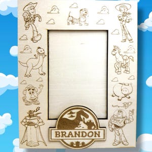 Personalized Character Picture Frame for kids parties favors gifts cartoon figures toys dinosaur cowboy cowgirl spaceman dog horse