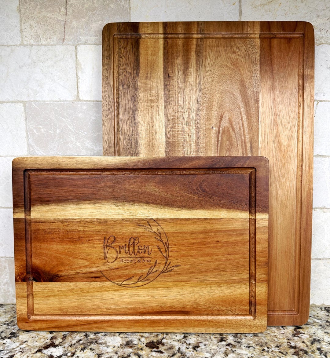 Personalized Acacia Wood Cutting Board: Engraved Charcuterie Board ...