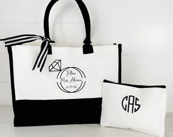 Personalized Future Mrs. Canvas Tote Bag: Bridal Shower Gift