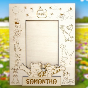 Personalized Character Picture Frame for kids parties favors gifts cartoon figures toys bear pig tiger owl rabbit kangaroo donkey honey pot