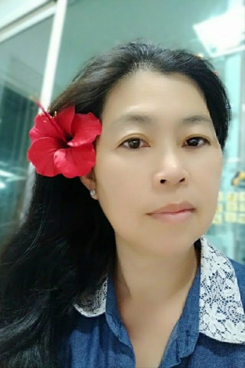 Hawaiian flower pick over ear Etsy