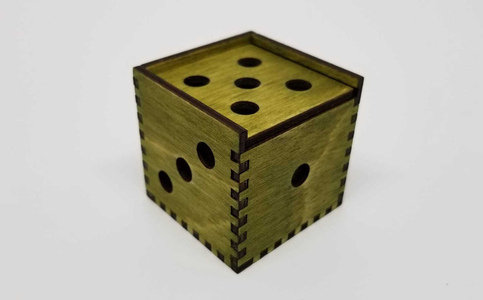 Laser Cut Wooden Dice Box Etsy