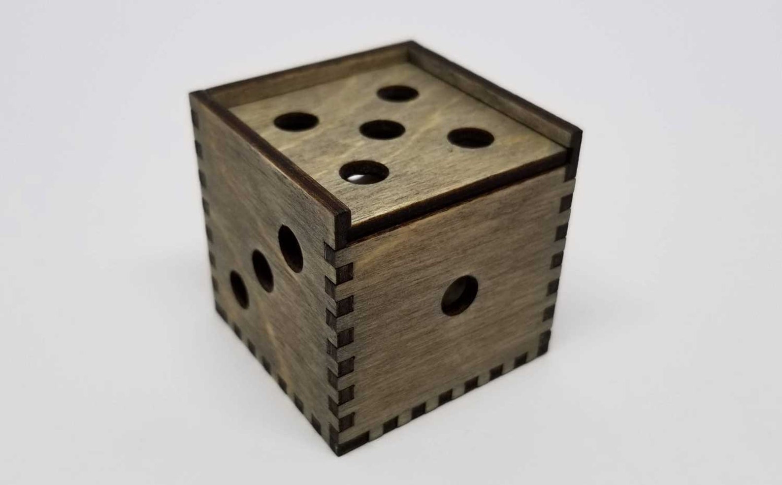 Laser Cut Wooden Dice Box Etsy
