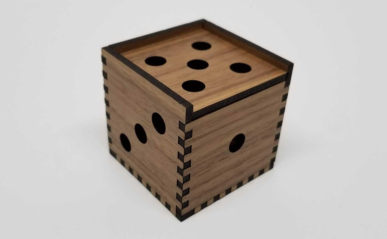 Laser Cut Wooden Dice Box Etsy