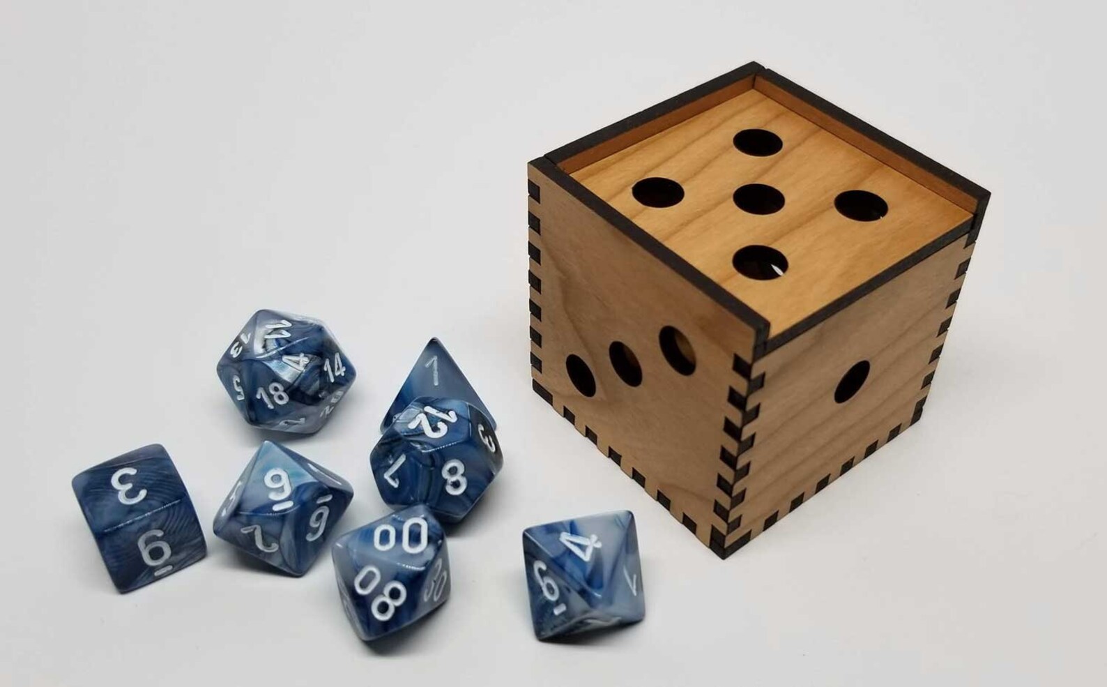 Laser Cut Wooden Dice Box Etsy